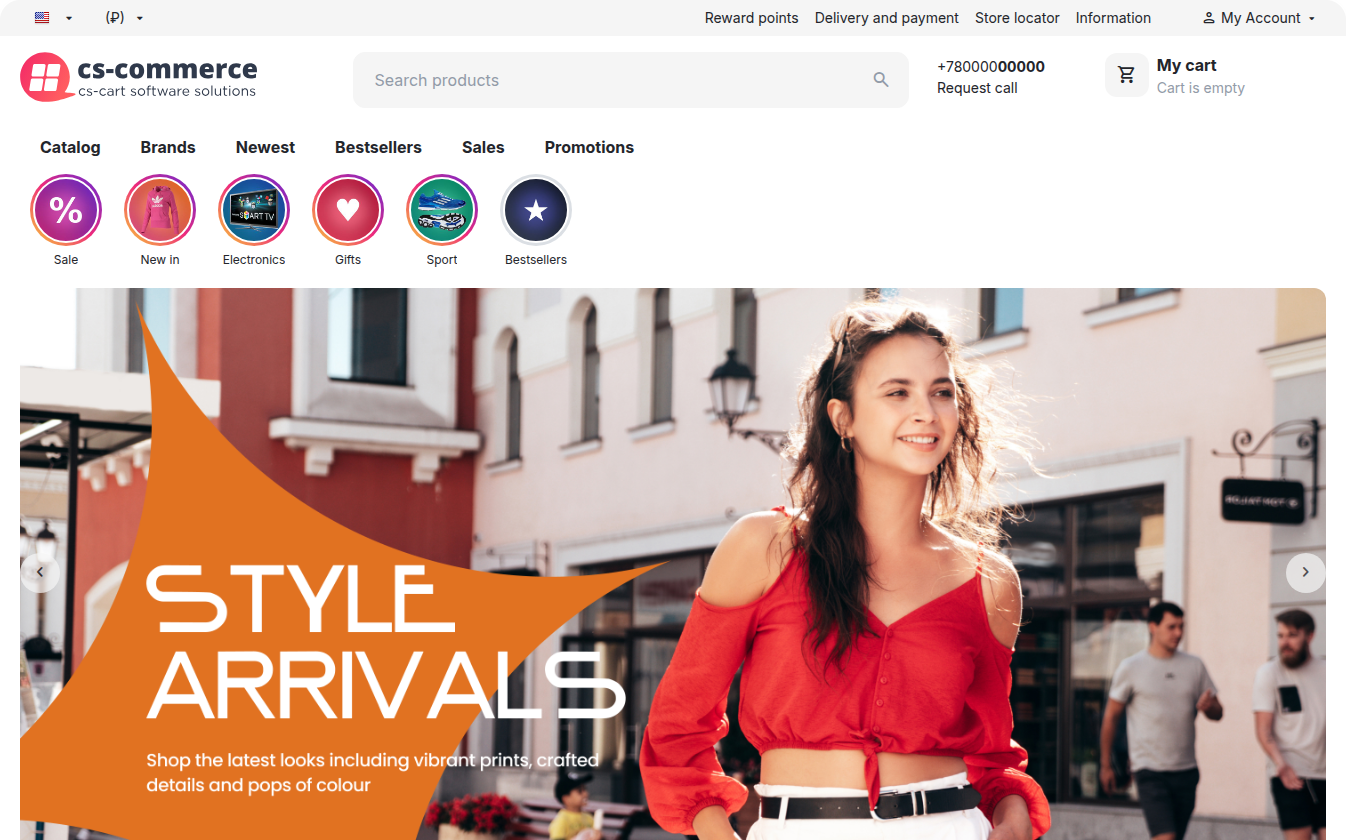 A row of stories on the storefront home page